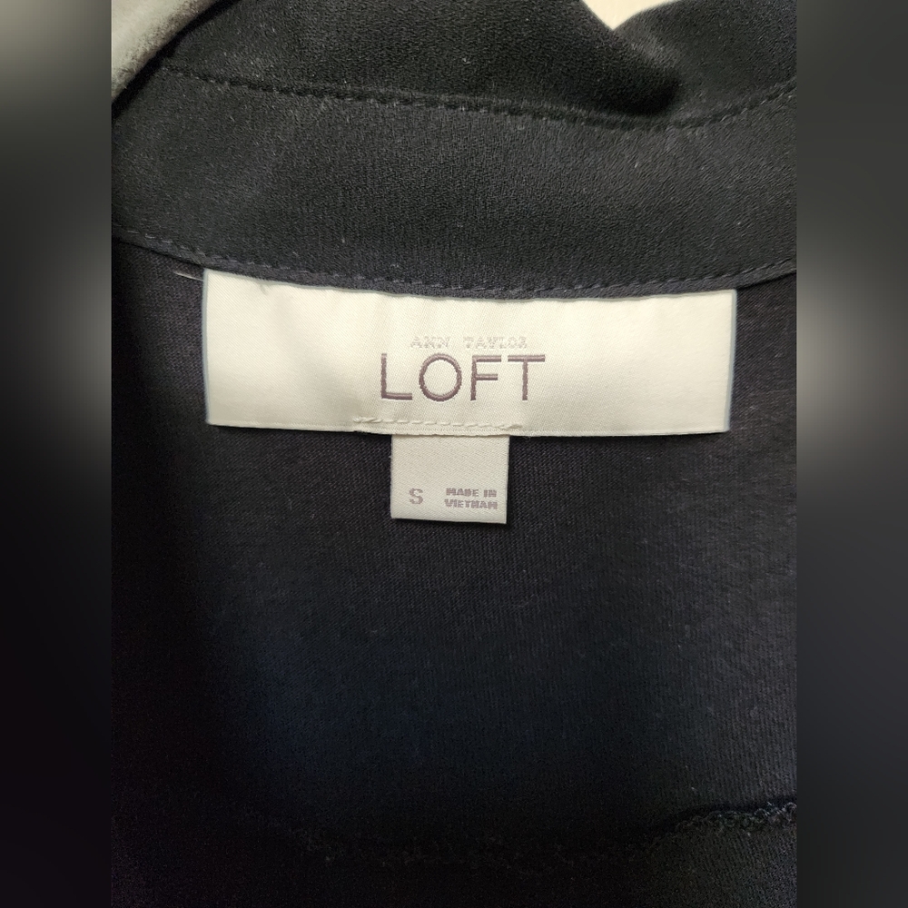 LOFT Black Mixed Media Sleeveless Blouse, Size S - Picture 2 of 5